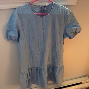 Denim short sleeve dress